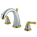Kingston Brass 8" Widespread Bathroom Faucet, Chrome/Polished Brass KS2964